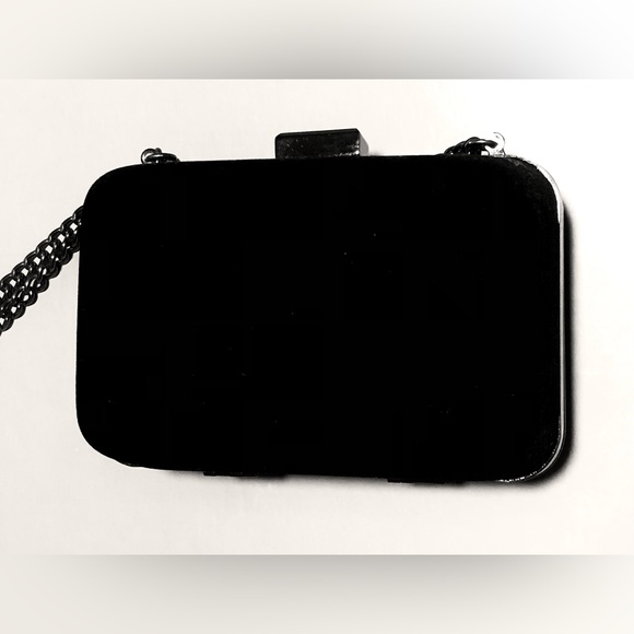 ARMANI Parfumes Black Velvet & Gun Metal Mini Box Purse Micro Evening Bag - Picture 5 of 11